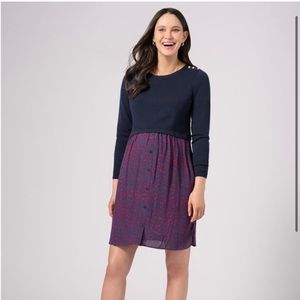 Navy Blue Mock Sweater Maternity & Nursing Dress Size 6
